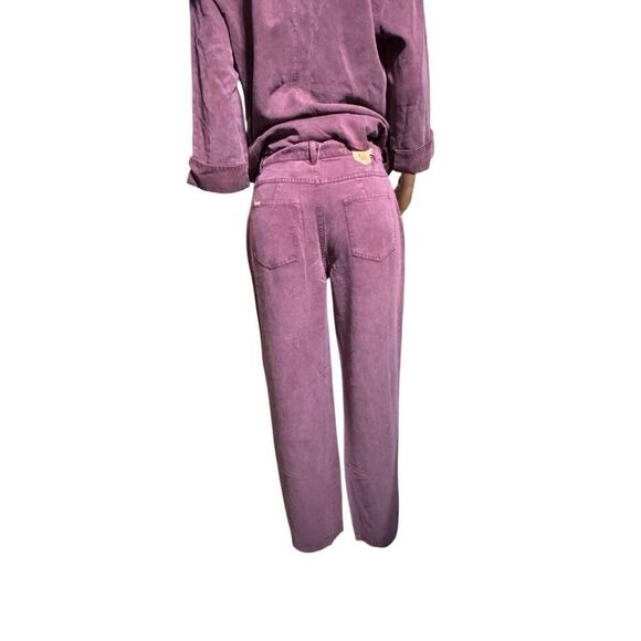 Pulp set stovepipe jean high-waisted tencel merlot pants and button down shirt M - Picture 6 of 8